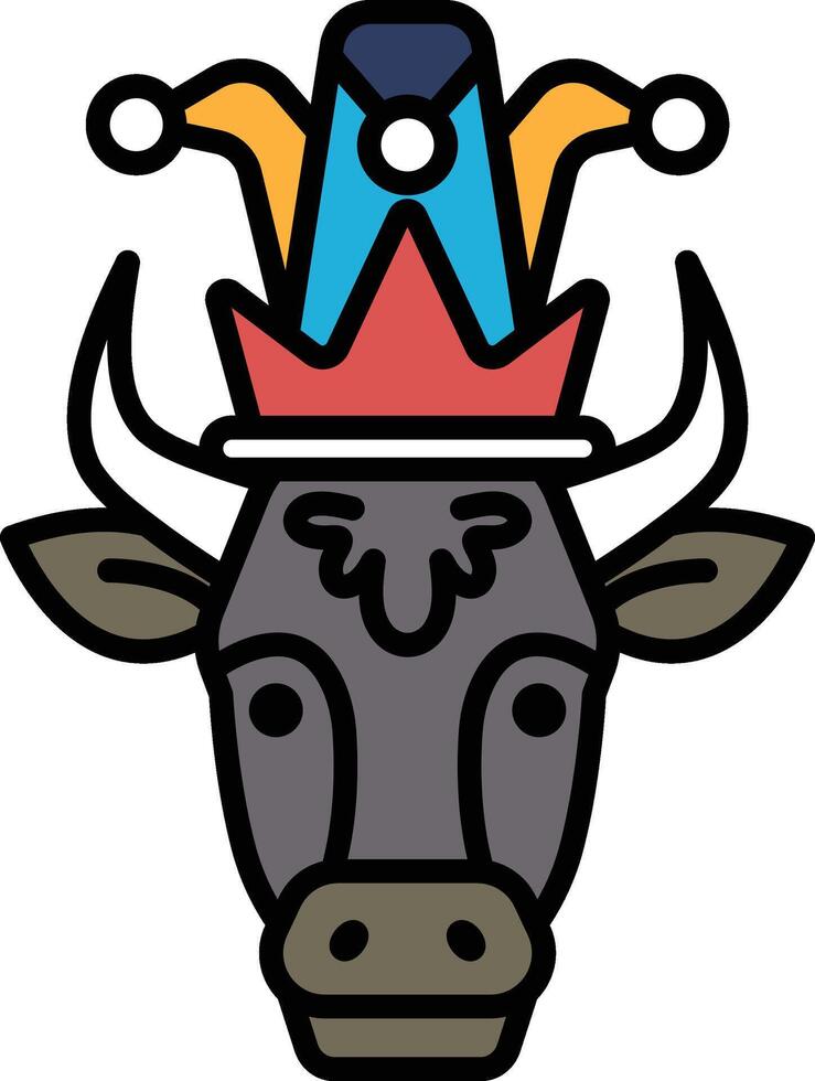 A cow with a crown on its head vector