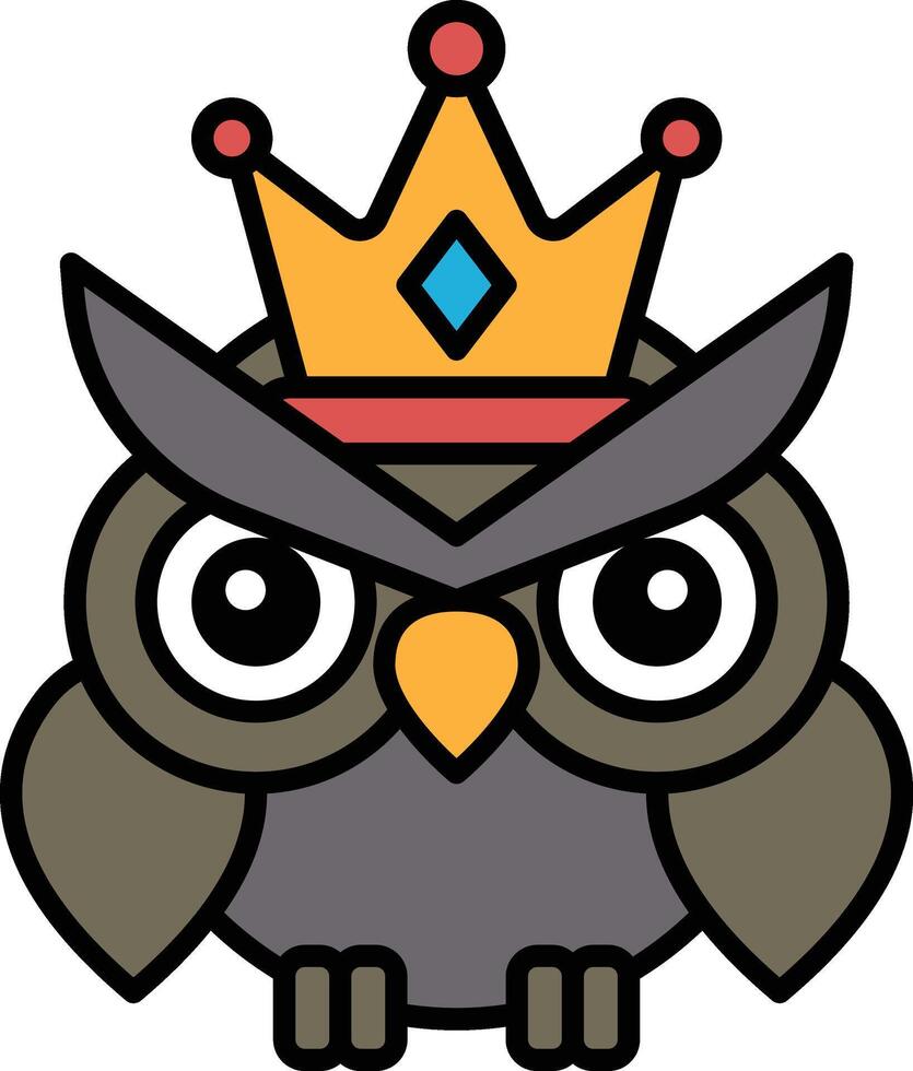 A cartoon owl wearing a crown and looking at the camera vector