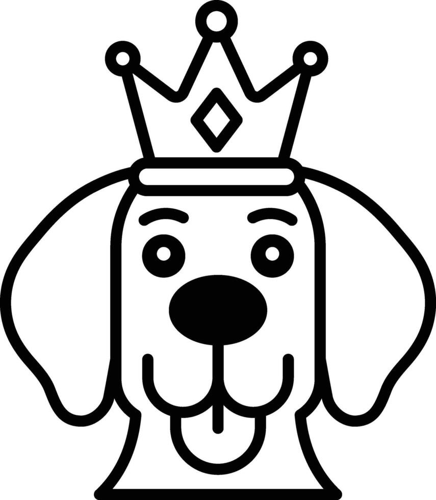 A cartoon dog with a crown on its head vector