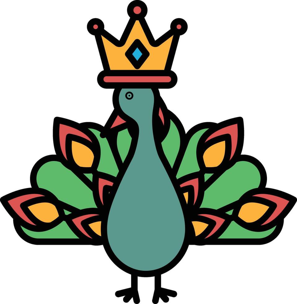 A cartoon bird with a crown on its head vector