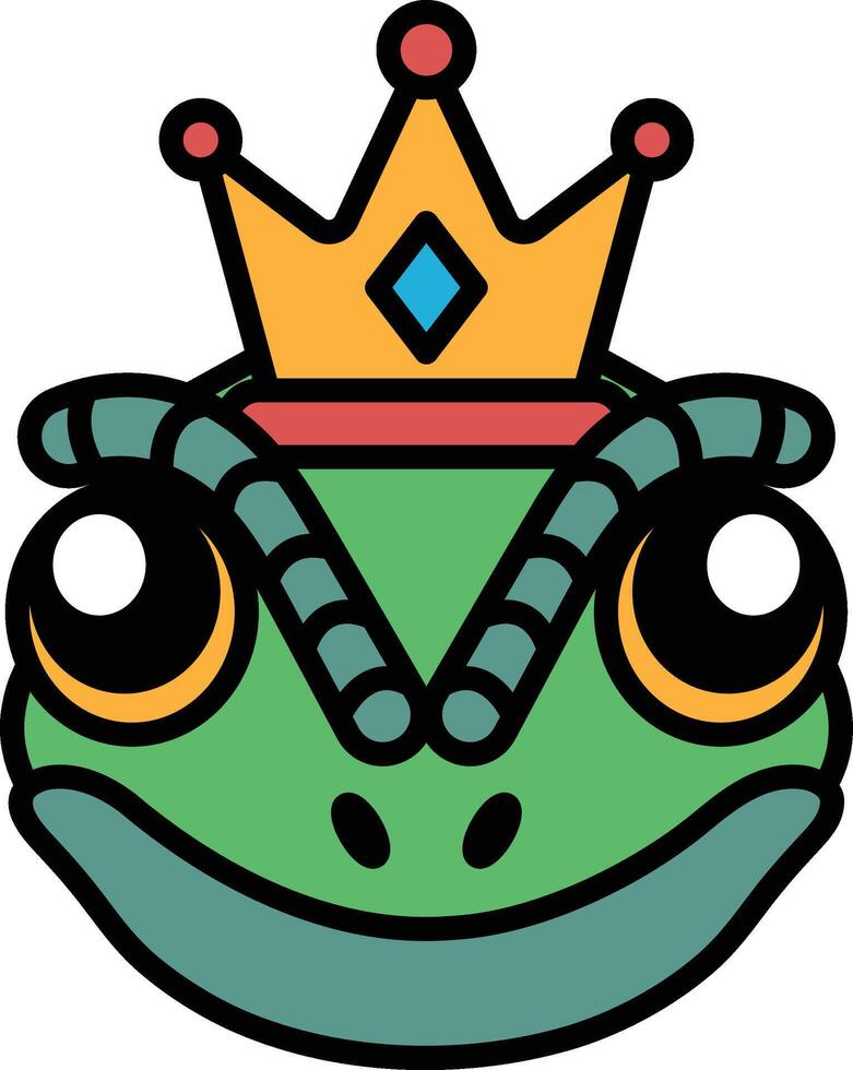 A frog with a crown on its head vector
