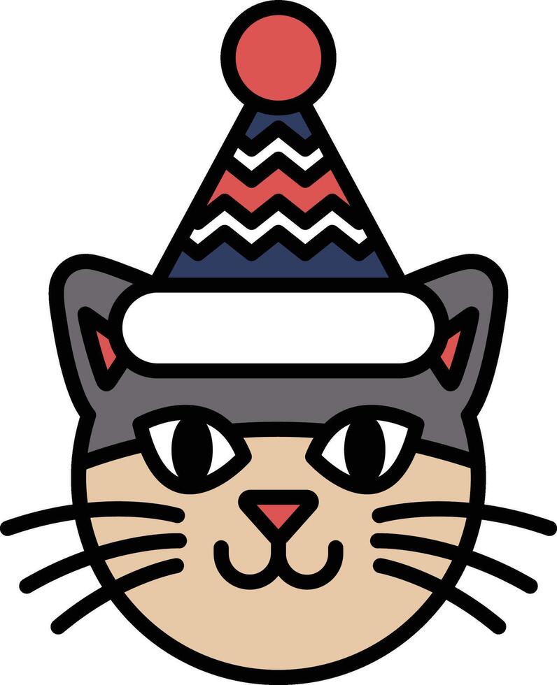 A cat wearing a hat and smiling vector