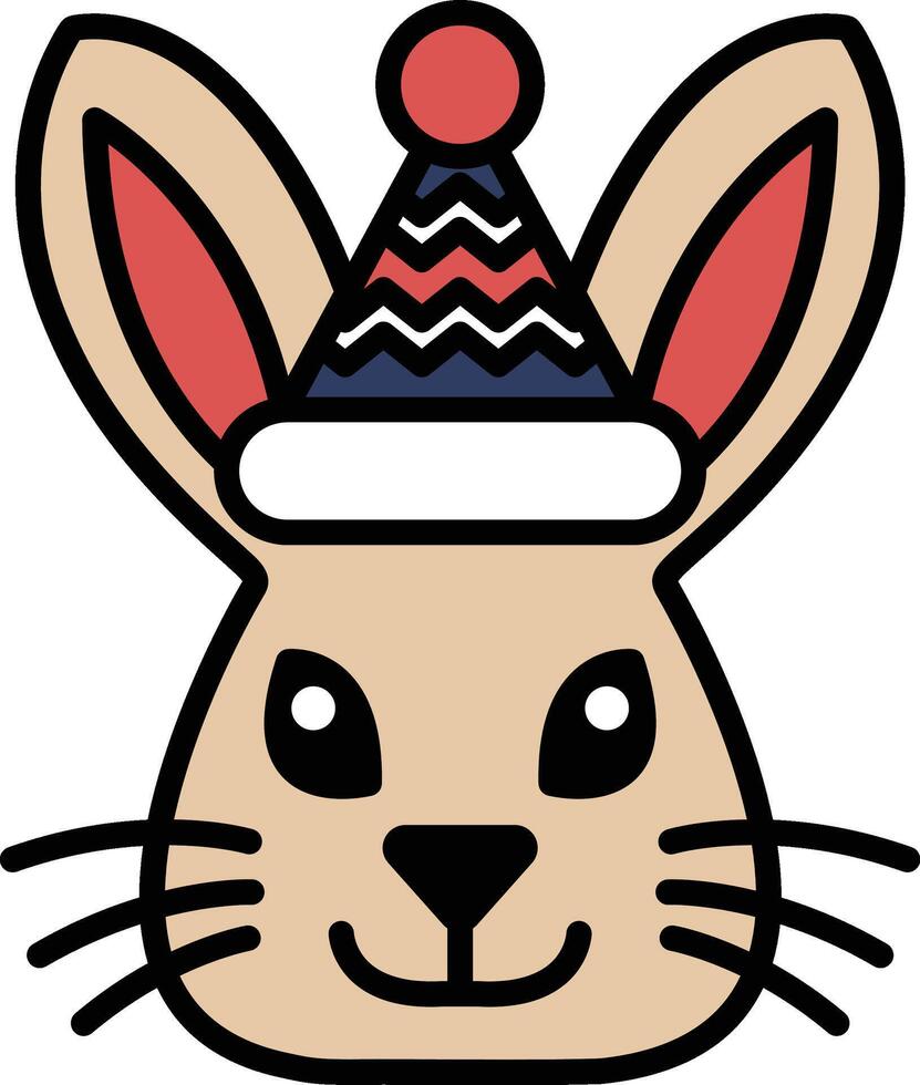 A rabbit with a hat on its head vector