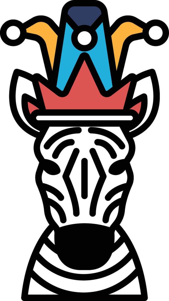 A zebra with a crown on its head vector