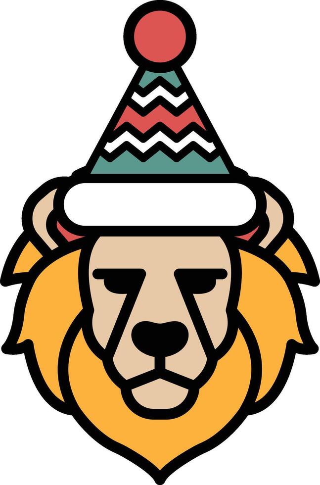 A lion with a hat on his head vector