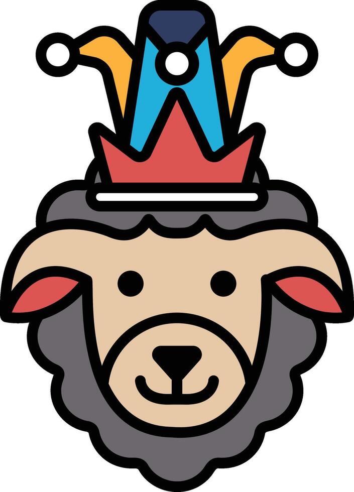 A cartoon sheep with a crown on its head vector