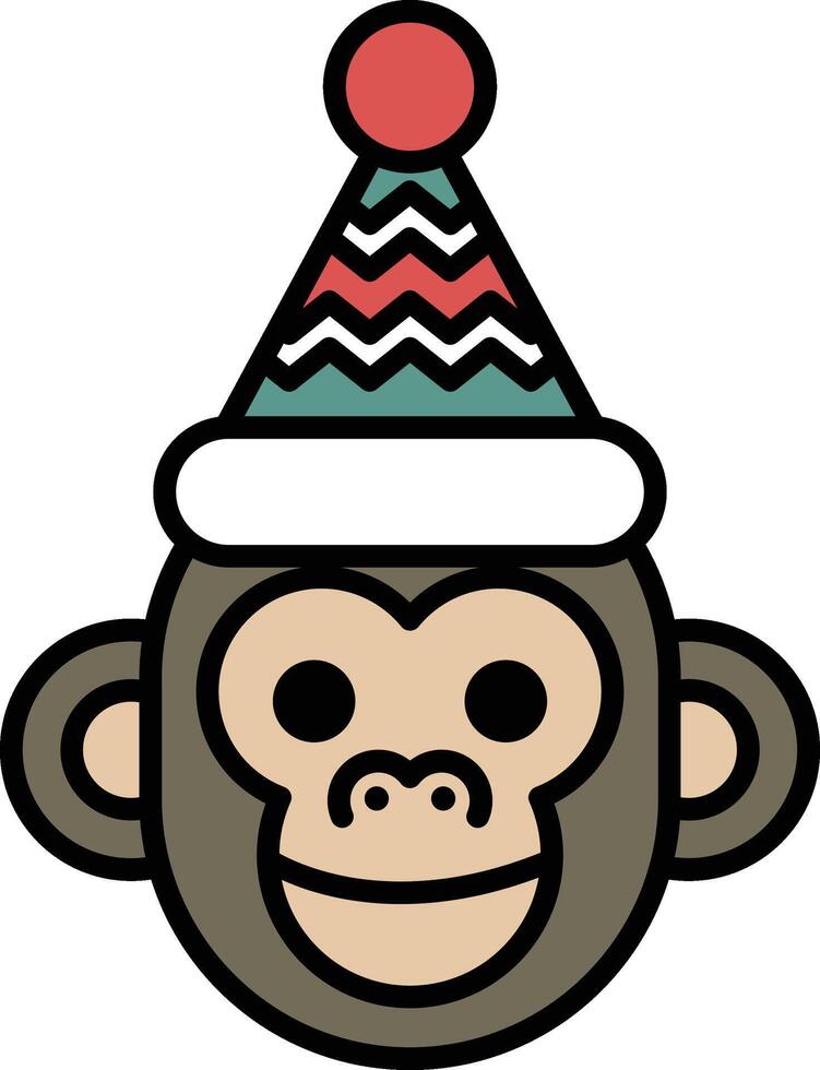 A cartoon monkey wearing a hat and smiling vector