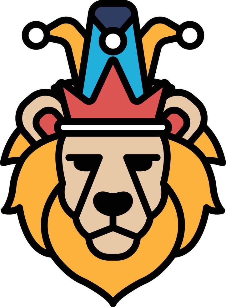 A lion with a crown on its head vector