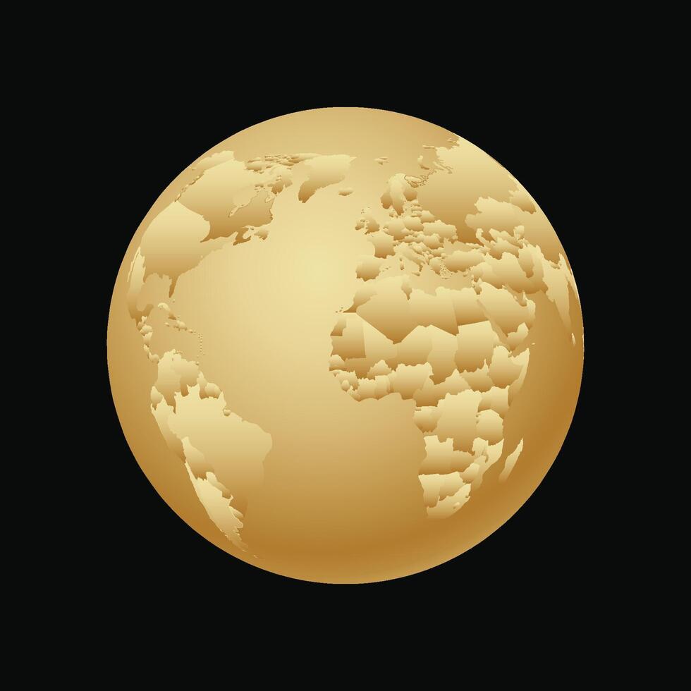 golden globe isolated on black background vector