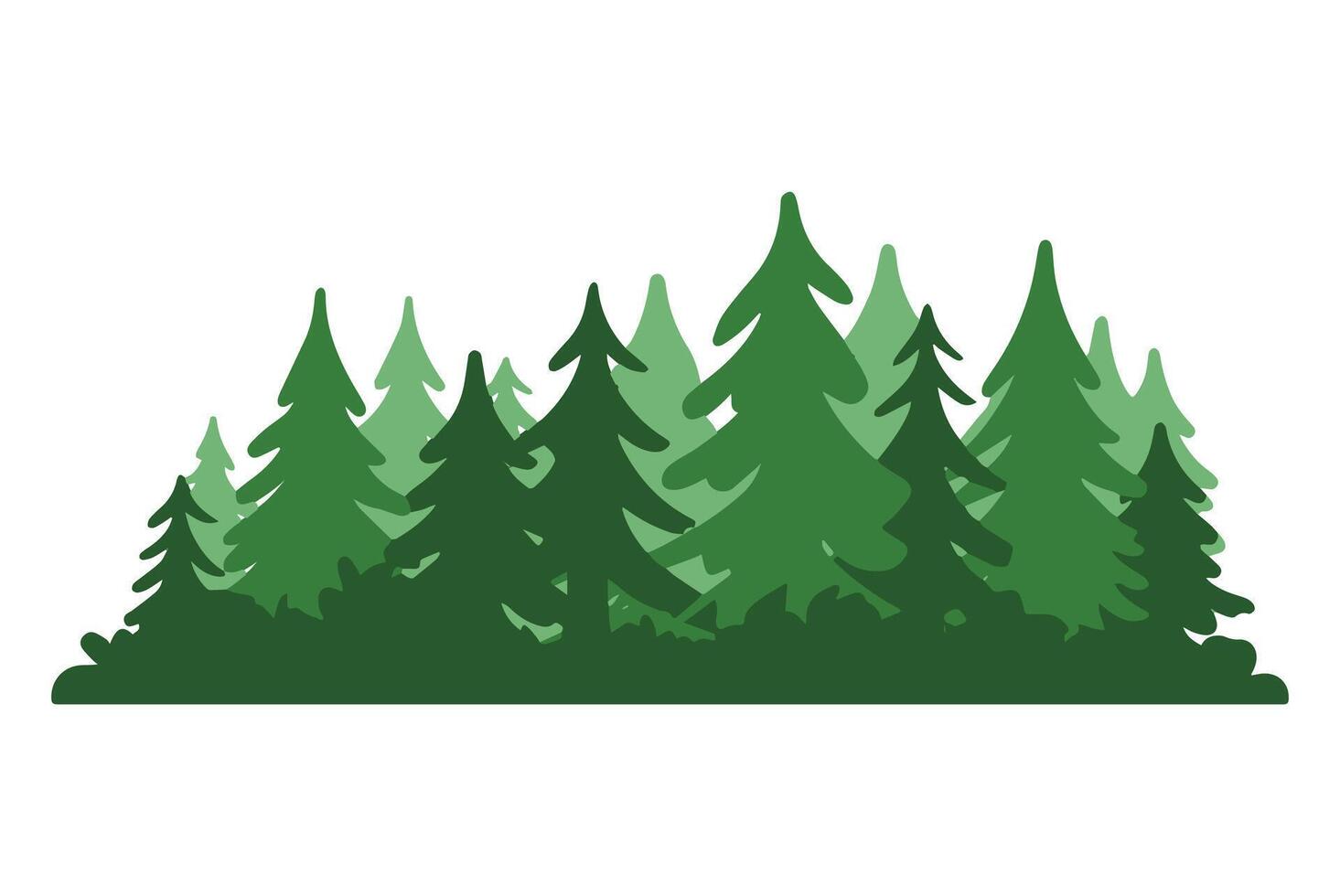 Pine forest scene icon, illustration. Ideal for nature, outdoor, and environmental themes. vector