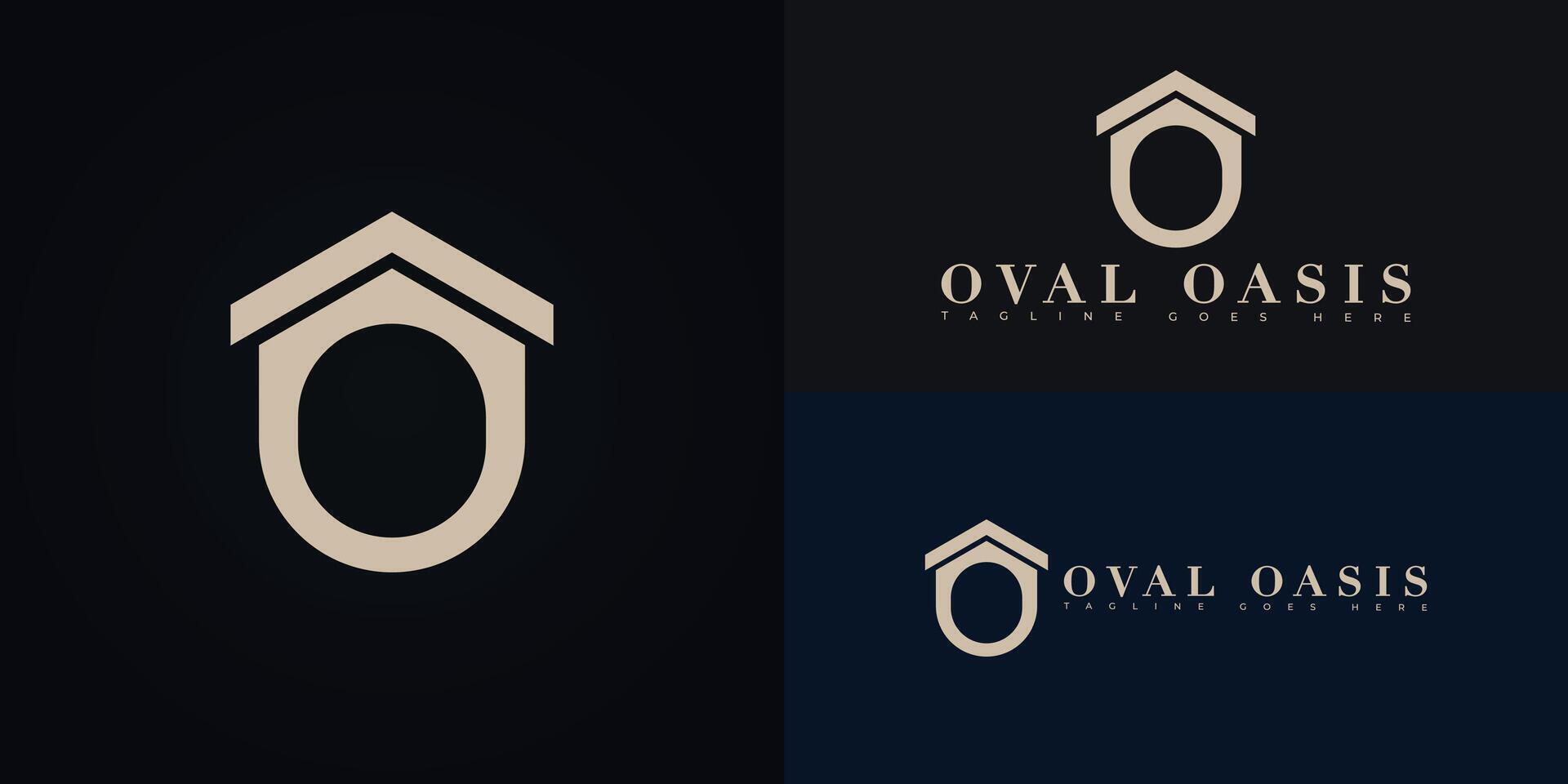 Modern initial letter O or OO logo in gold color isolated on multiple background colors. The logo is suitable for home luxury development logo design inspiration templates. vector