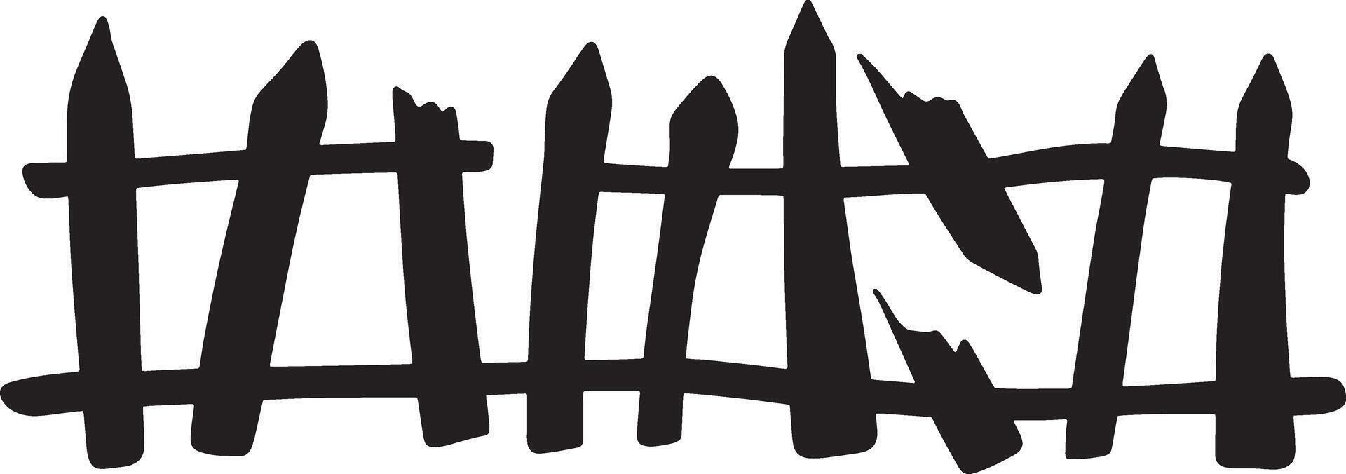 Scary creepy Halloween fence, graveyard fencing. Element of scary decor. Isolated on a white background. vector