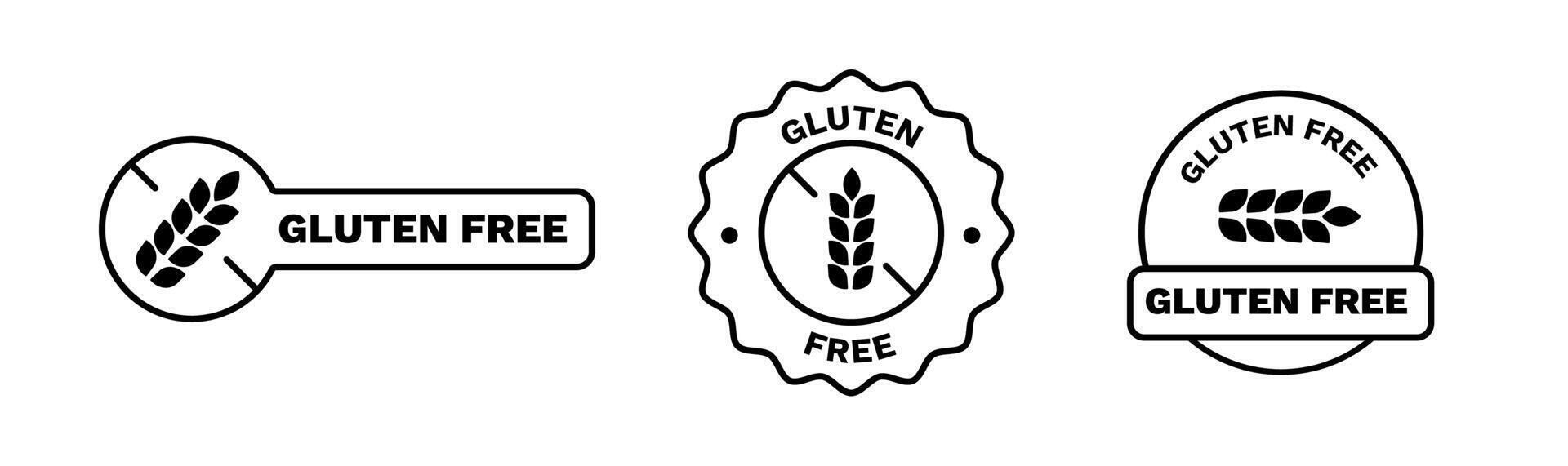 Black gluten free sticker. Safe planet logo for eco friendly products. vector