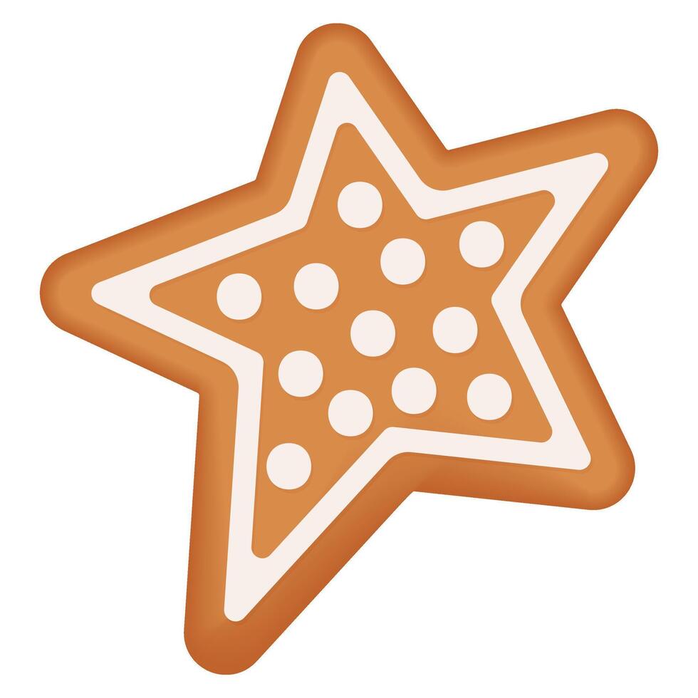 Christmas gingerbread star for decorating winter gingerbread illustrations vector