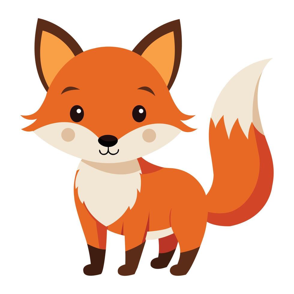 Illustration of Cute Fox Isolated on white vector