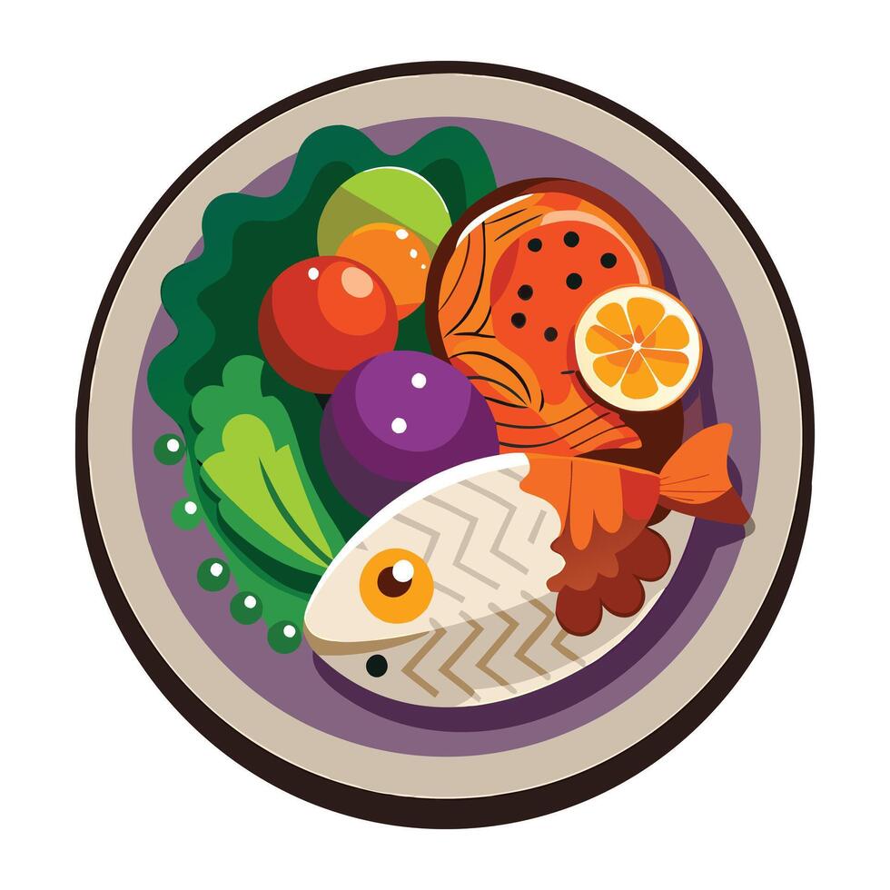 Grilled salmon filler with risotto,Close-up of food in plate on table against white background vector