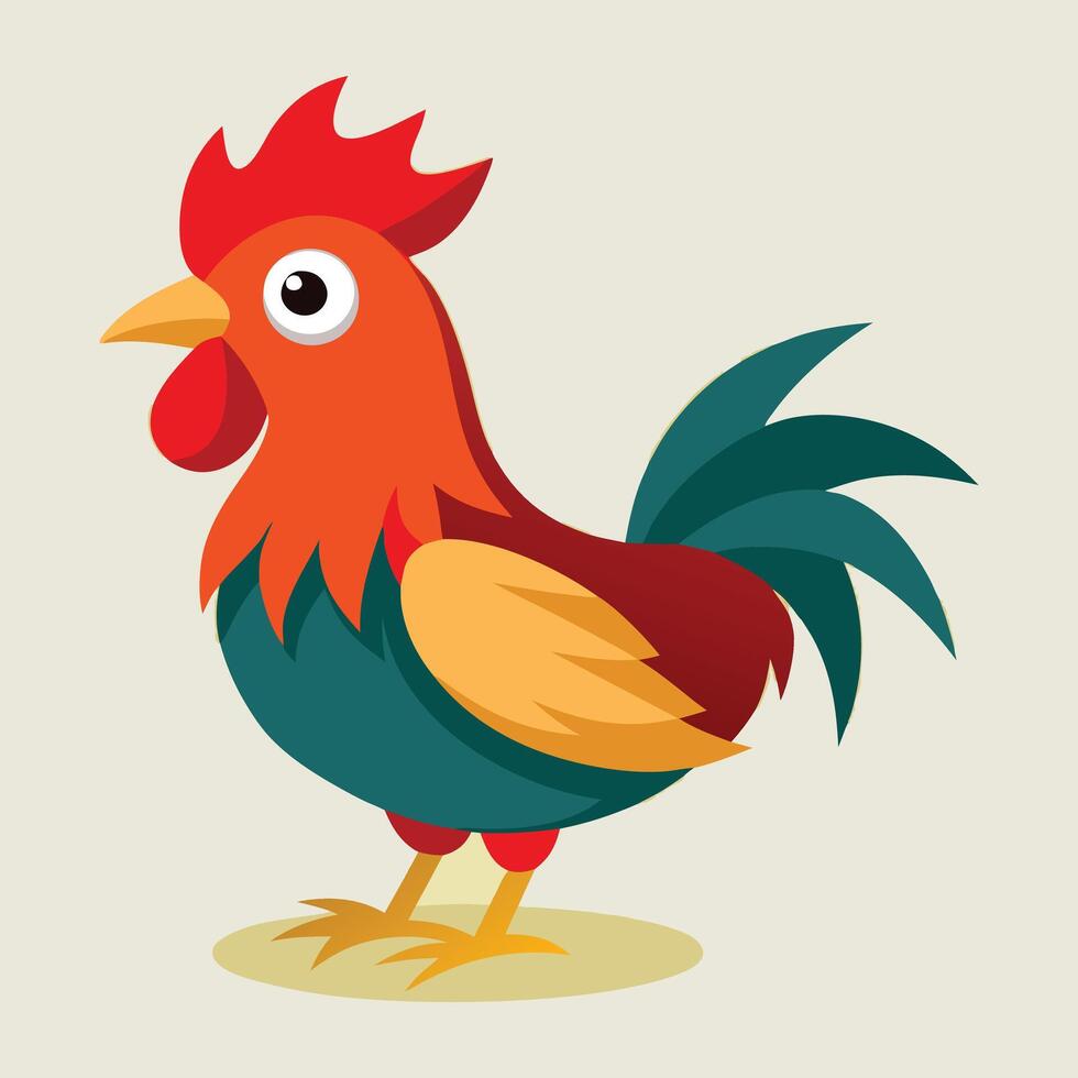 A beautifull cartton chicken bird illustration vector