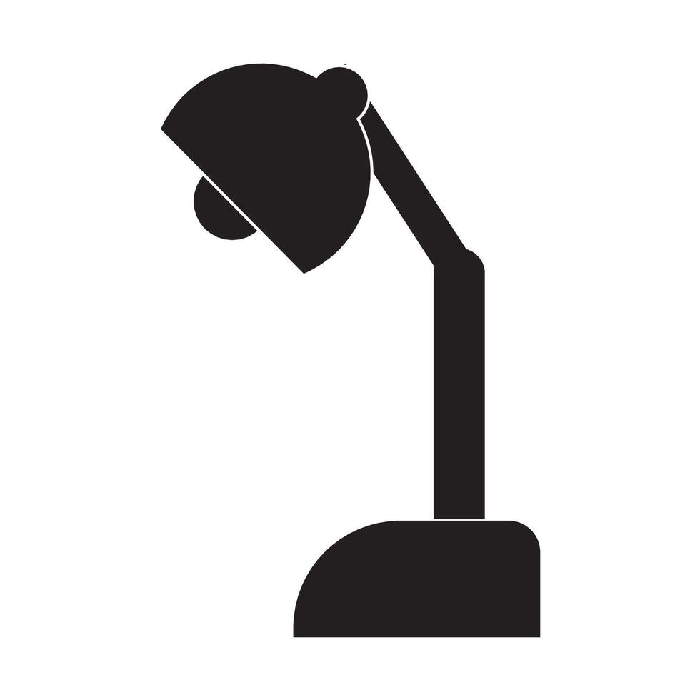 A black and white illustration of a lamp on a table vector