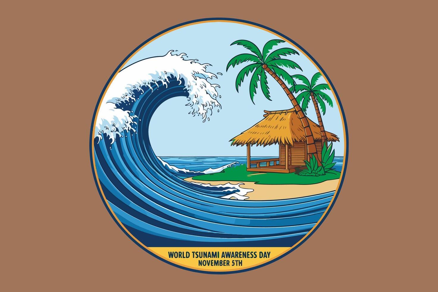 World Tsunami Awareness Day artjob vector