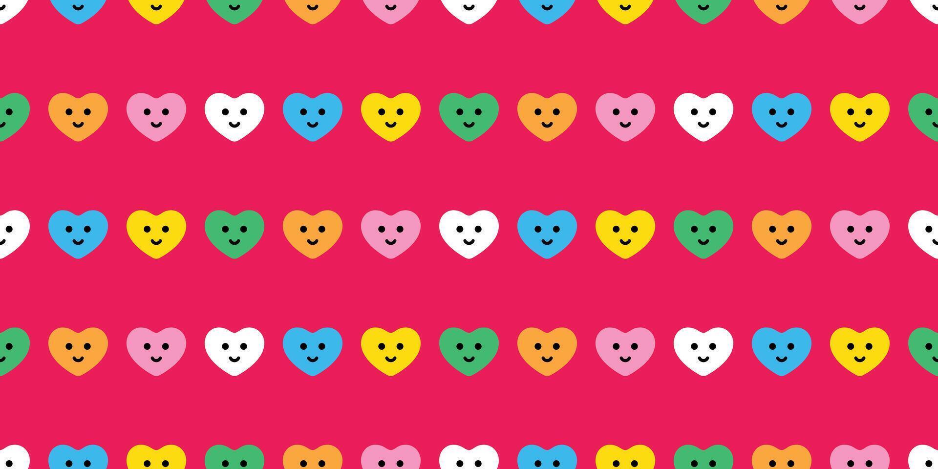 heart seamless pattern valentine eye cartoon gift wrapping paper doodle tile background repeat wallpaper illustration design isolated vector