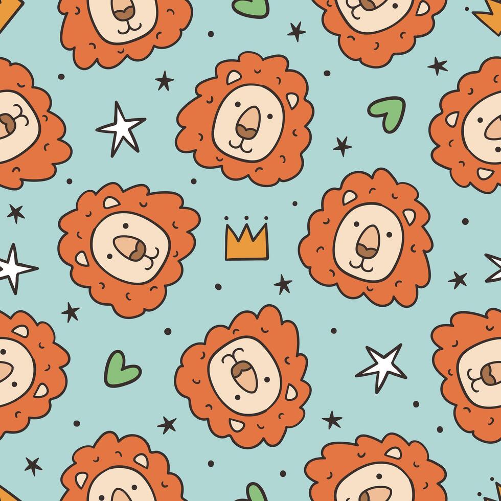Lion Pattern Cute Lion Background vector