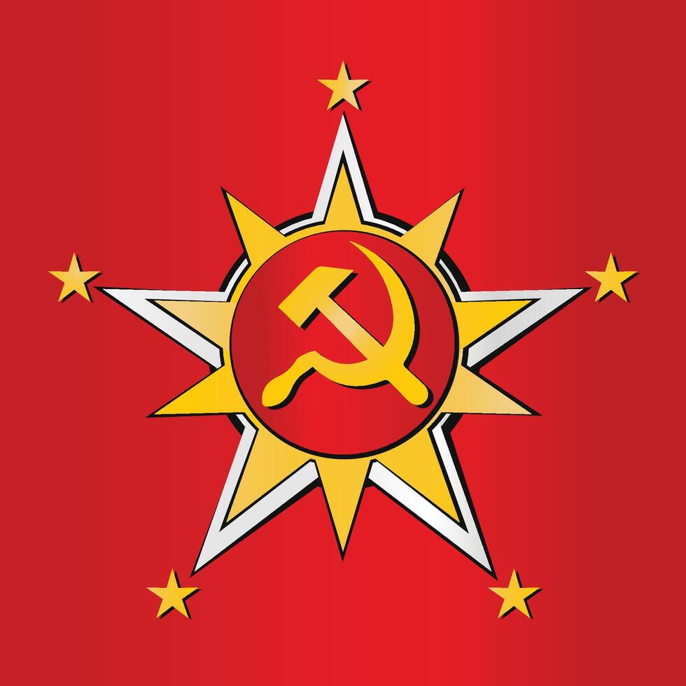 Former Russian States, Stars Soviet Union Cool Logo Symbols of the USSR Red Army Gradient Color vector