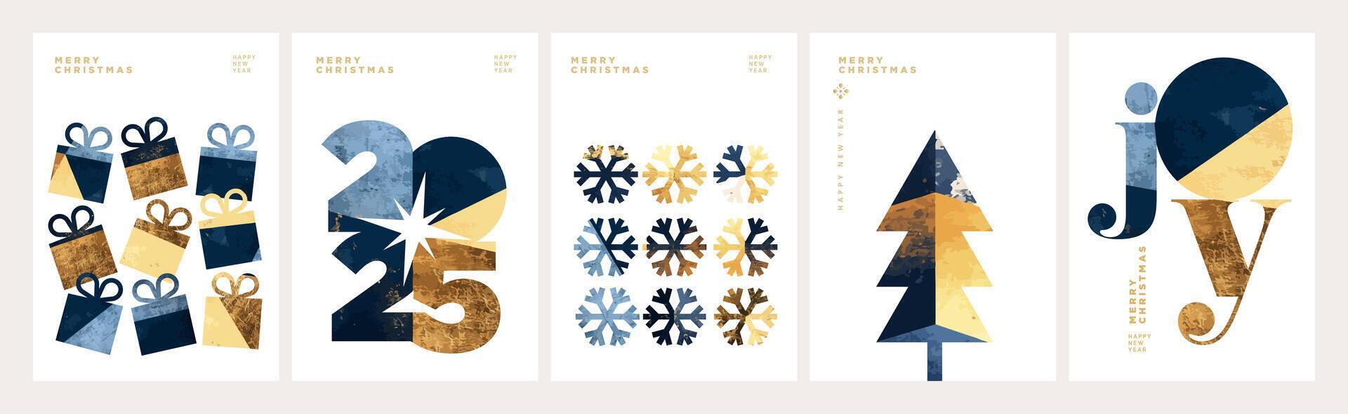 Merry Christmas and Happy New Year. illustrations for greeting card