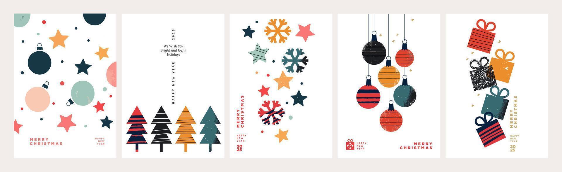 Christmas and New Year Greeting Cards. illustration concepts for background, greeting card, party invitation card, website banner, social media banner, marketing material. vector