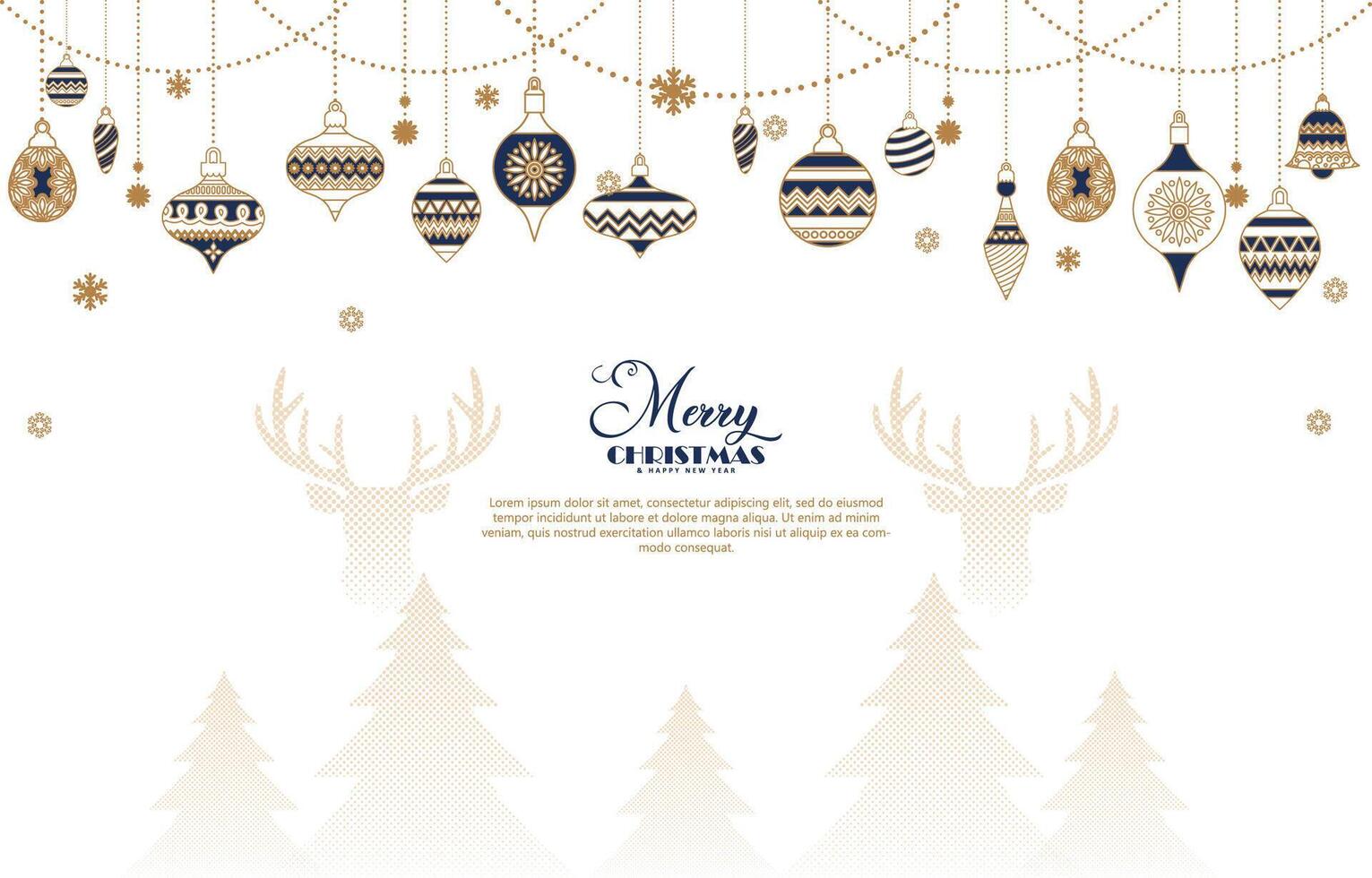 beautiful glass balls for Merry Merry Christmas and Happy New Year background with trendy concept vector
