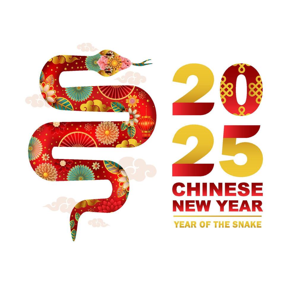Chinese new year 2025 background,year of the snake vector