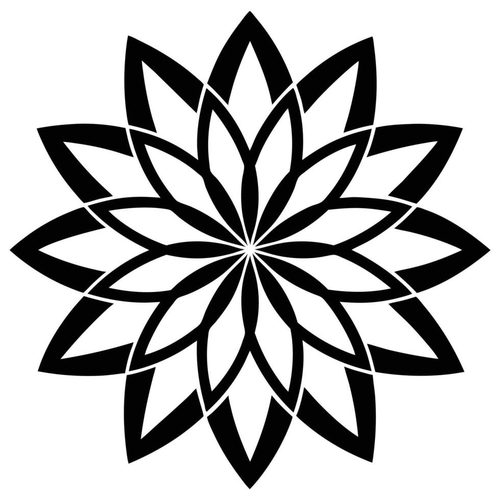 A black and white flower design on a white background vector