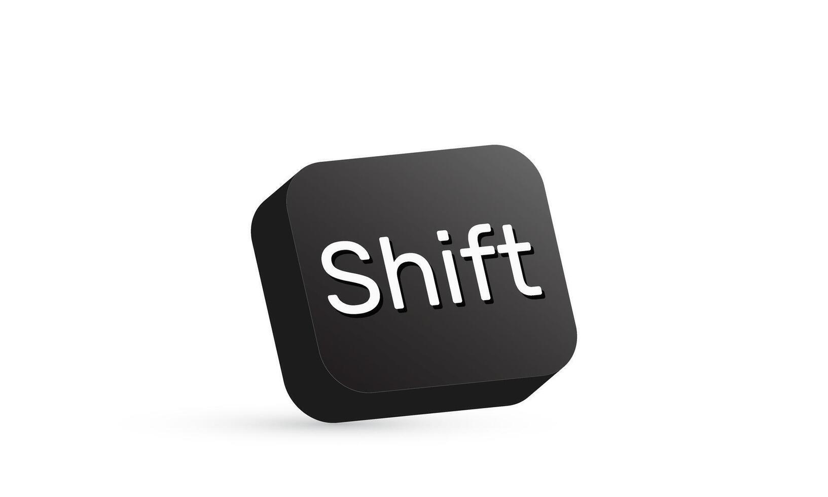 3d realistic shift computer key button new idea icon design vector