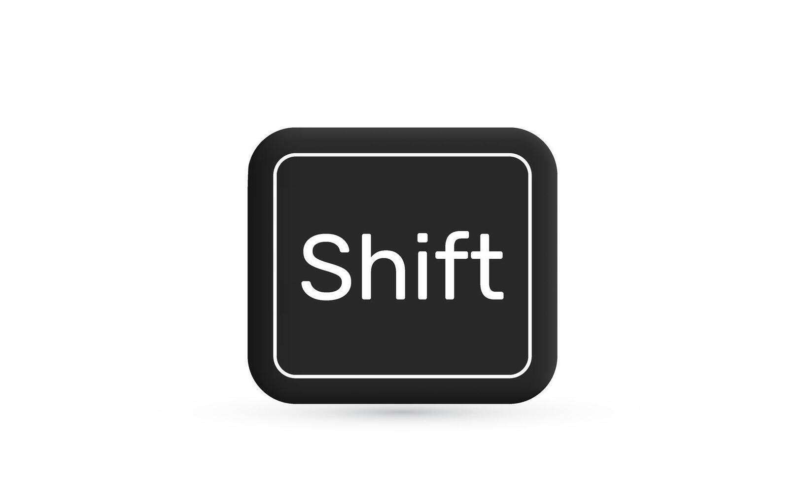 3d shift computer key button new idea realistic icon design vector