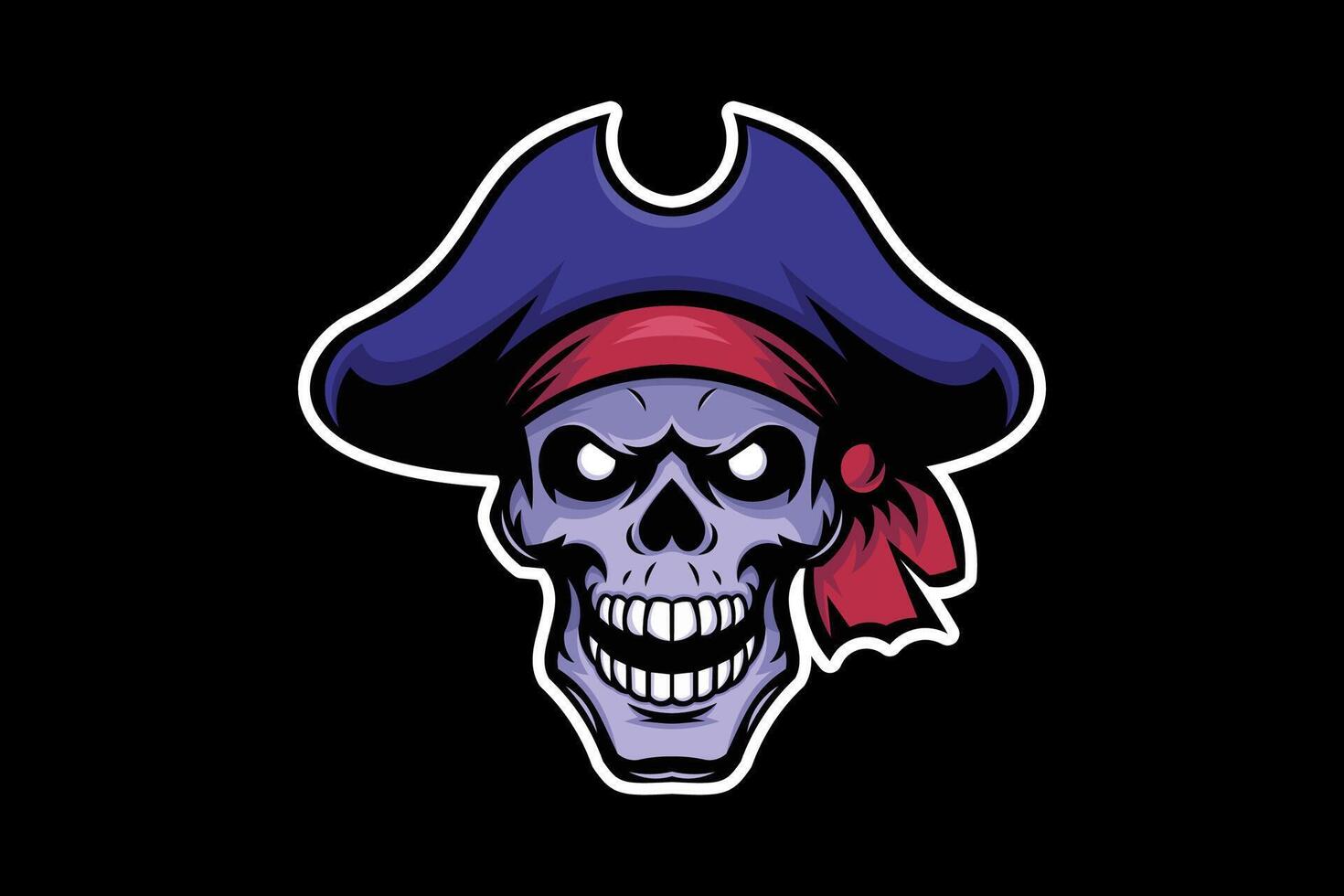 Angry Skull with Pirate Hat Illustration for Bold and Edgy Designs vector