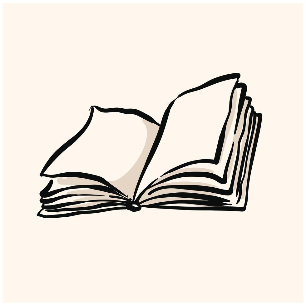 Book simply With illustration style doodle and line art vector