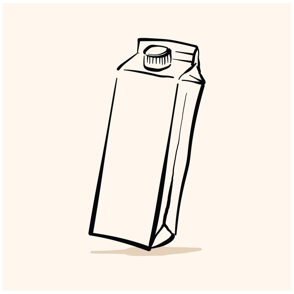 Milk container With illustration style doodle and line art vector