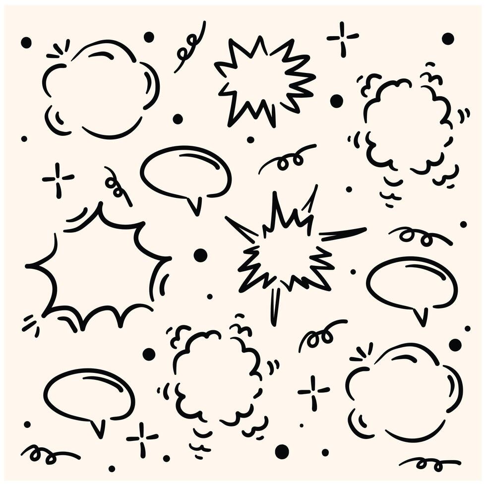 Cartoon clouds With illustration style doodle and line art vector