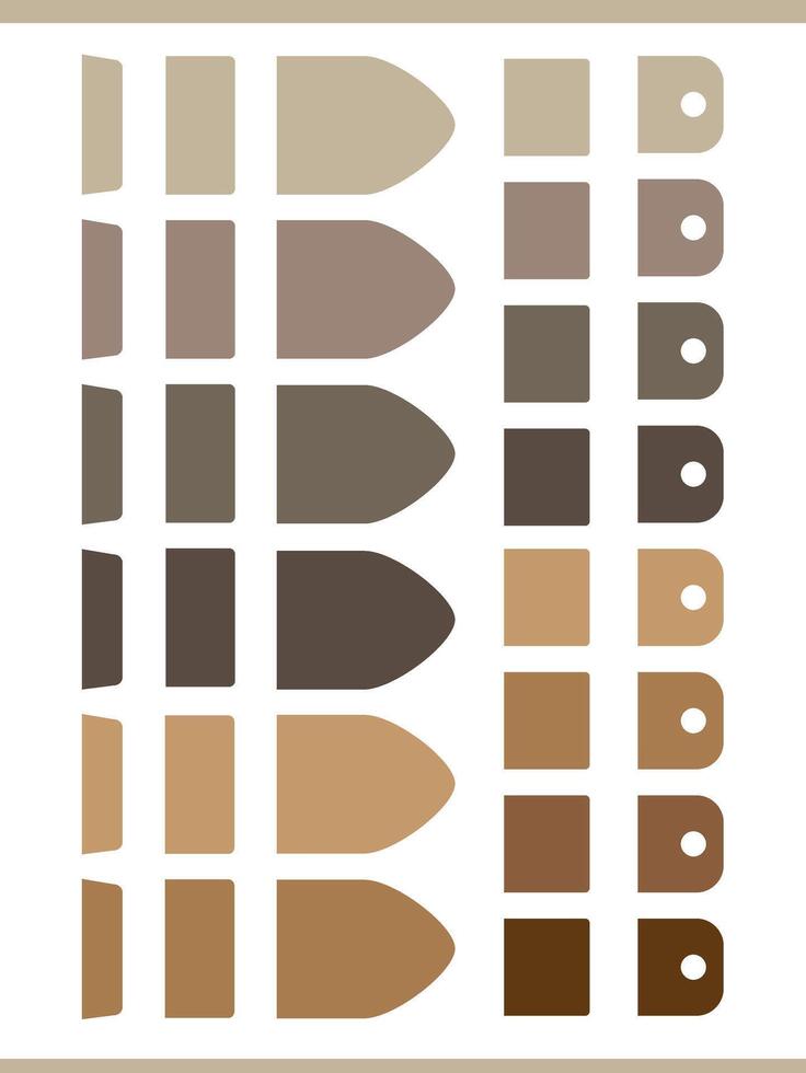 Neutral Brown Colored Digital Planner Tabs vector