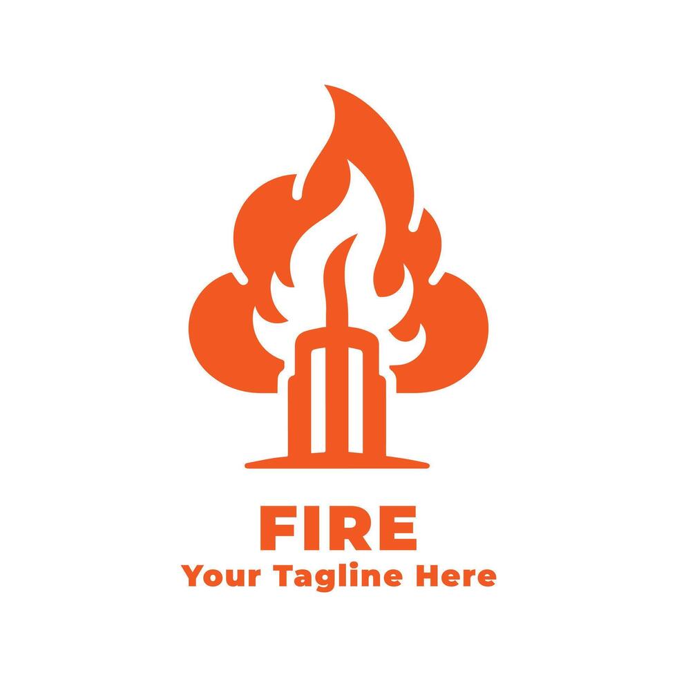 Logo Simple Fire Design Illustration vector