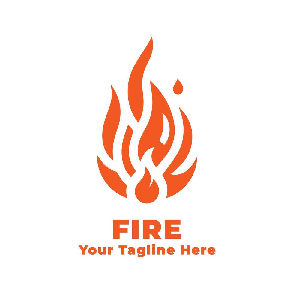 Logo Simple Fire Illustration Silhouette vector