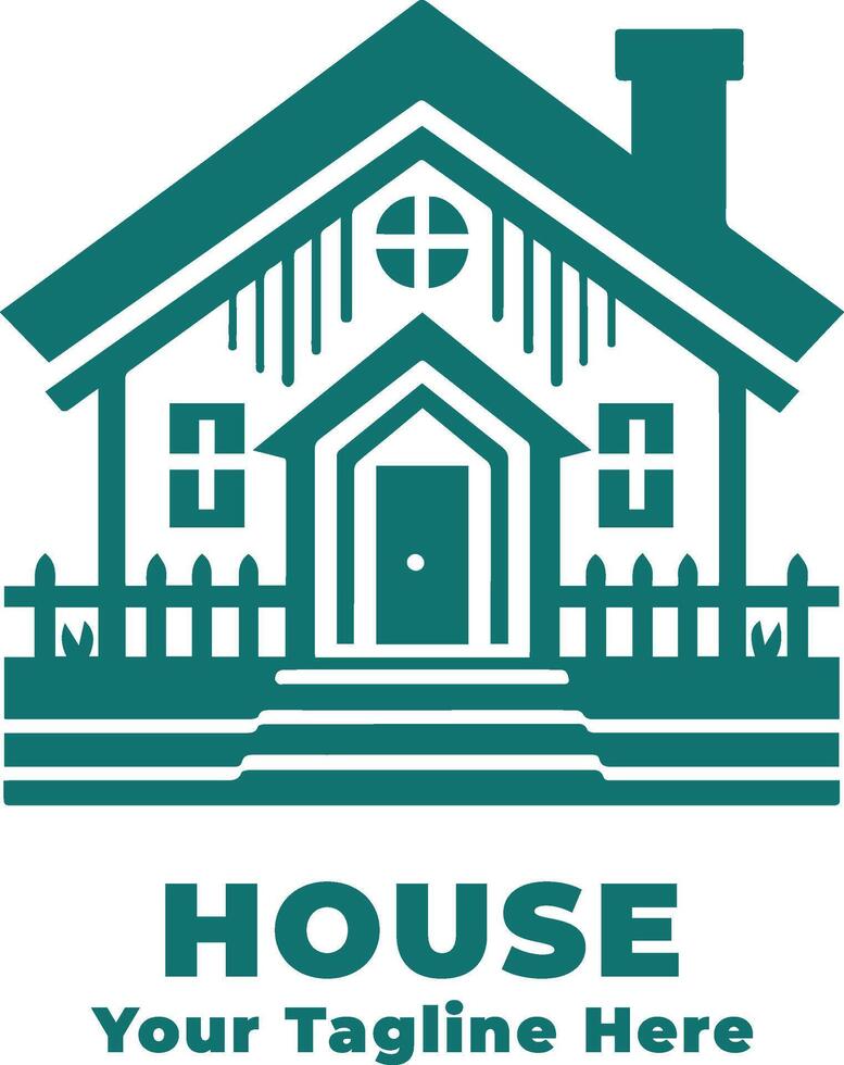 Simple Logo House Design With Flat Background vector