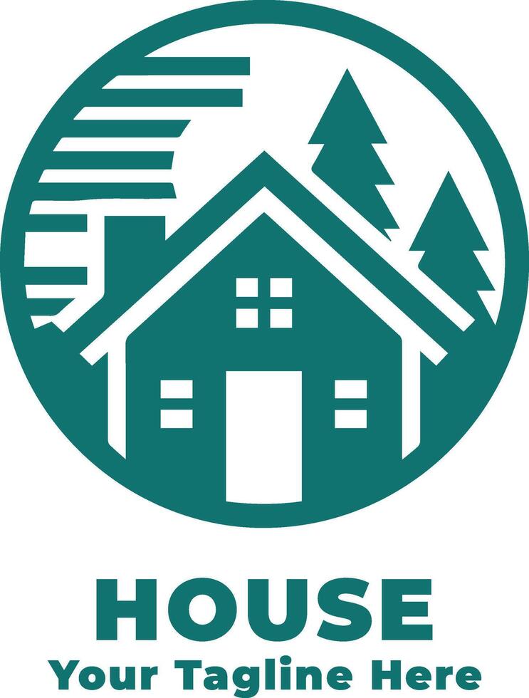 Simple Logo House Illustration With Flat Background vector