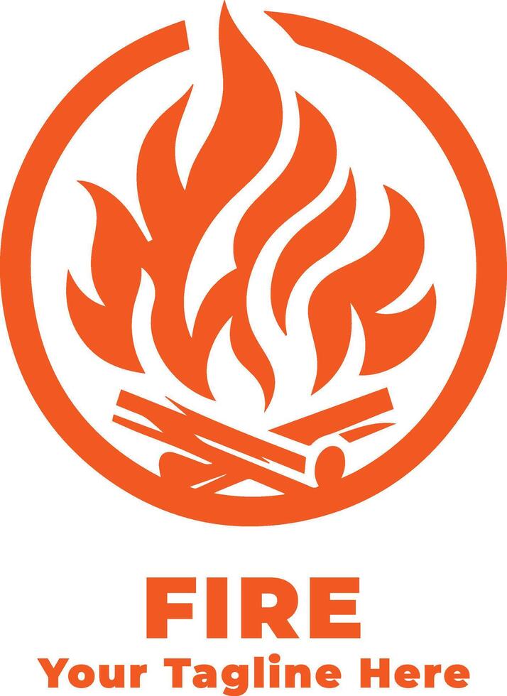 Simple Logo Fire Design vector