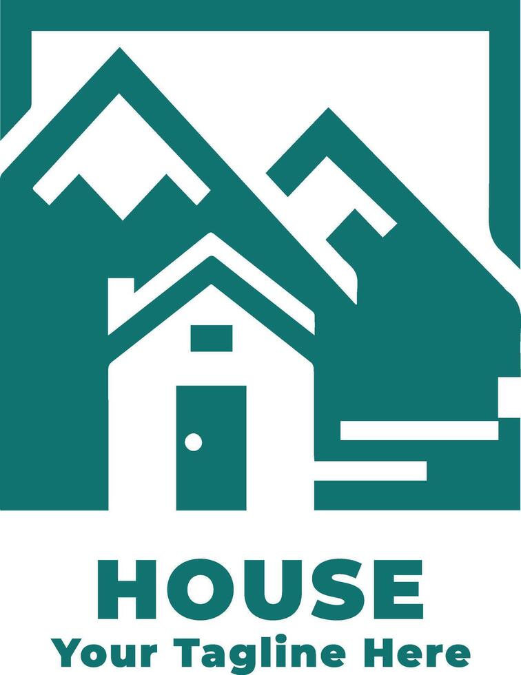 Simple Logo House Illustration Silhouette vector