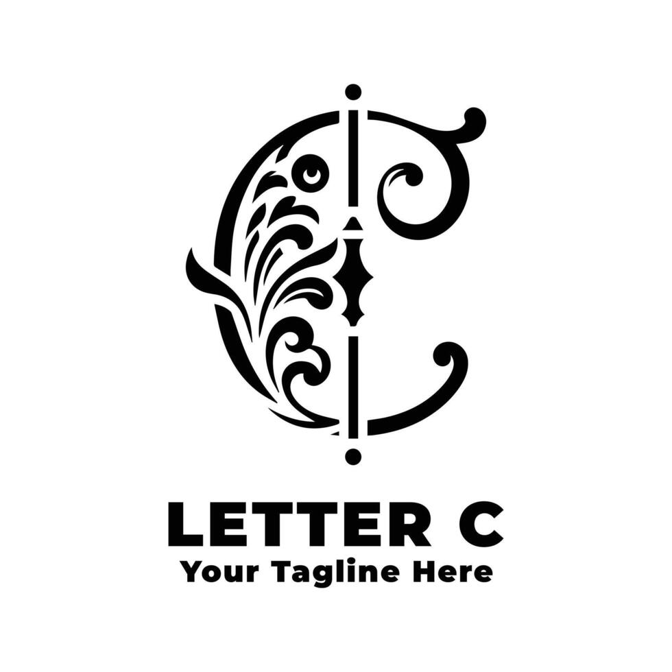 Simple Logo Letter C Illustration With Flat Background vector