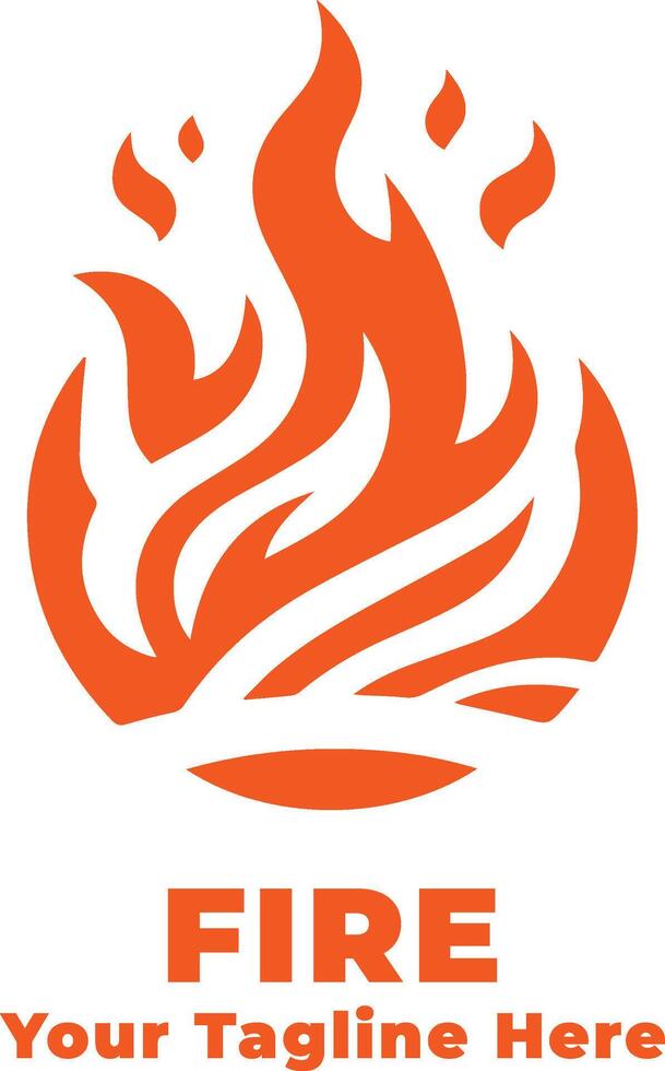 Simple Logo Fire Illustration With Flat Background vector