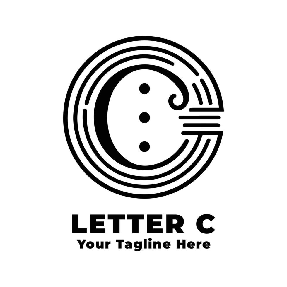 Simple Logo Letter C Illustration Silhouette vector