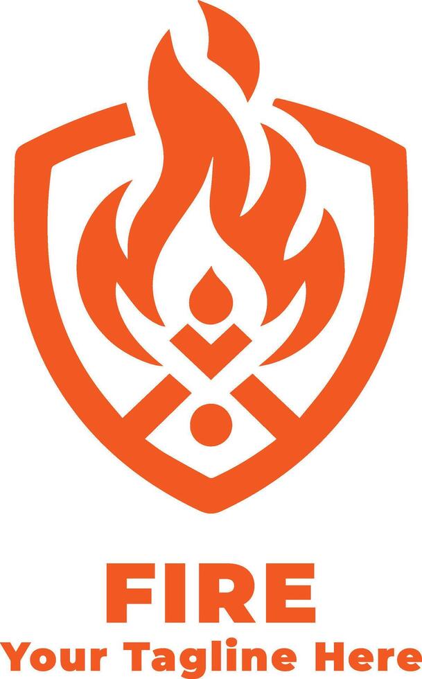 Simple Logo Fire Illustration Design vector