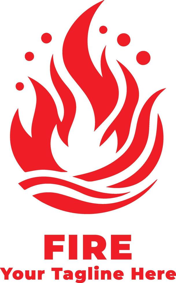 Fire Logo Simple Design With Flat Background vector