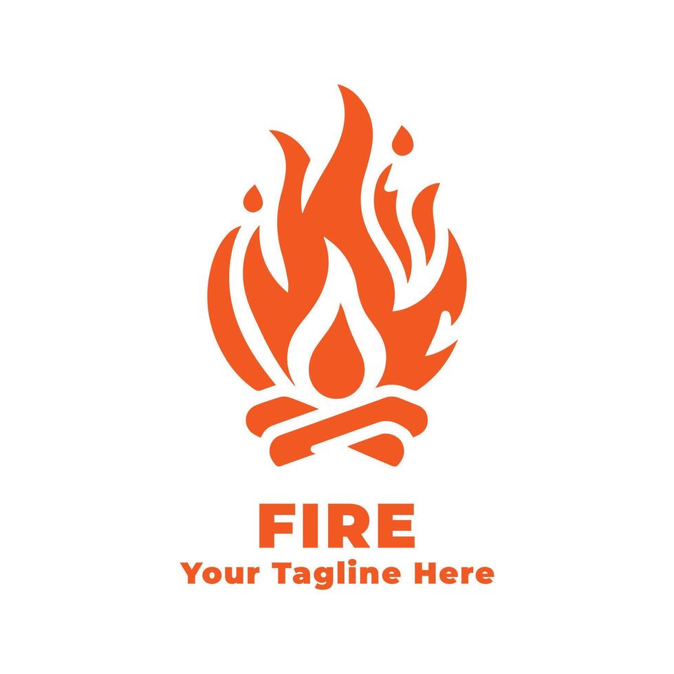 Logo Simple Fire Illustration vector